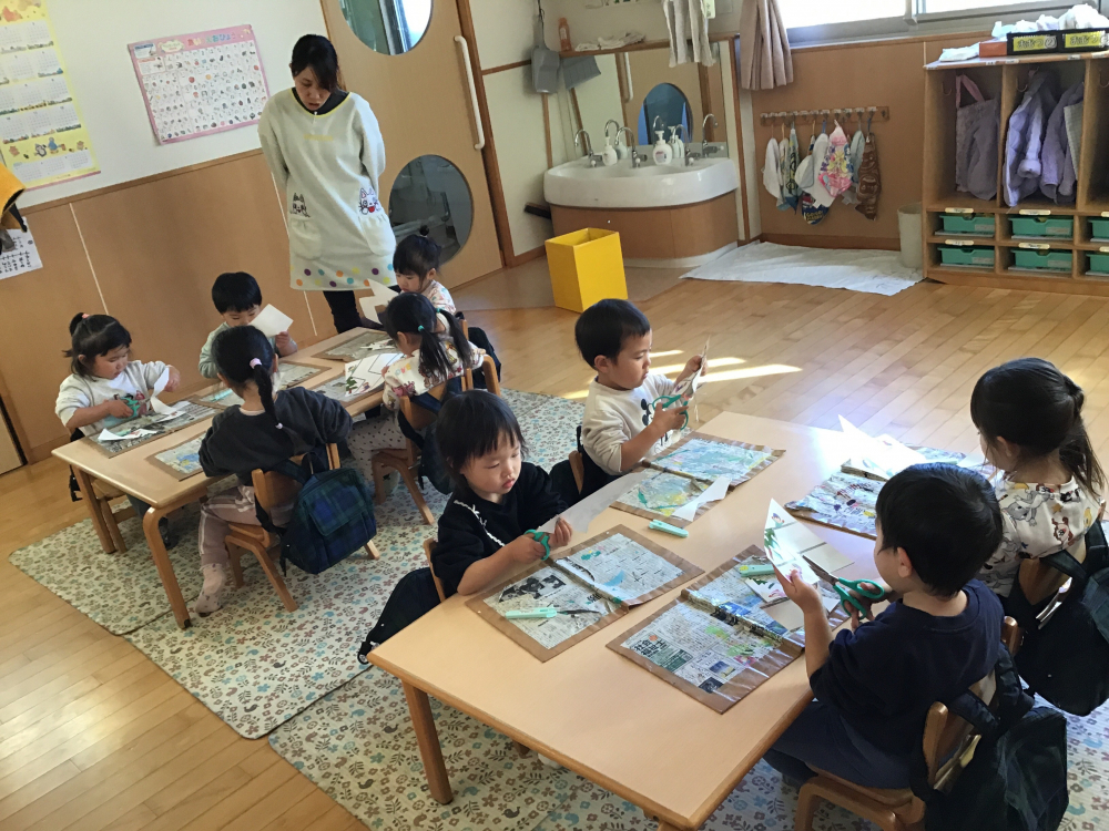 切り絵ワーク頑張ったよ☆彡