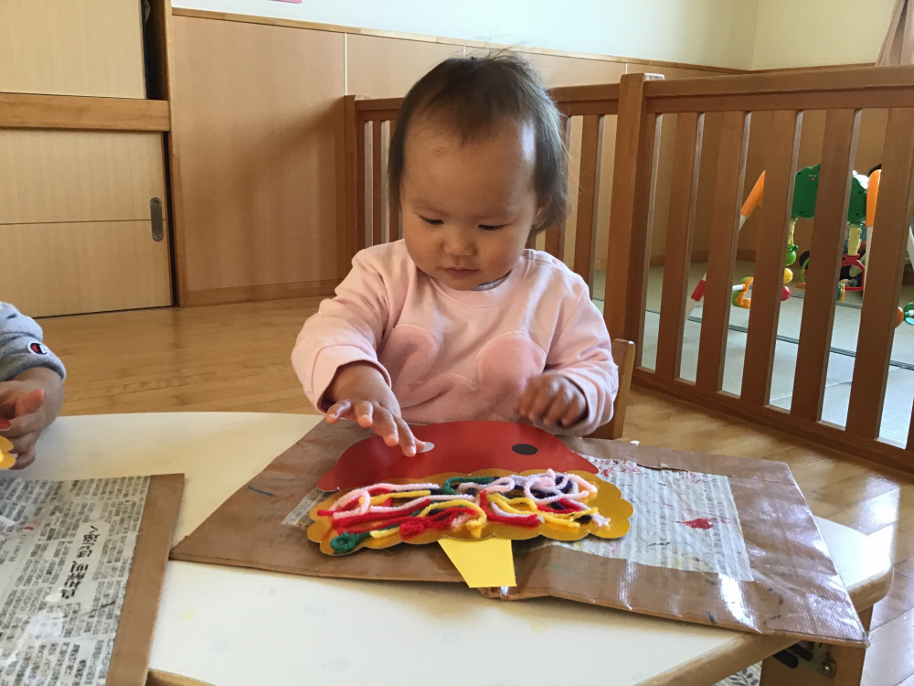 鬼のお面完成したよ♪