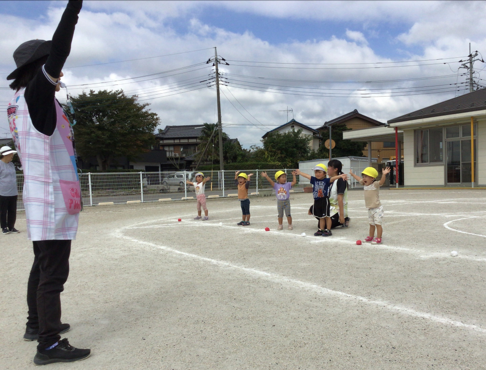 運動会の予行練習（2歳児　イエロー組）